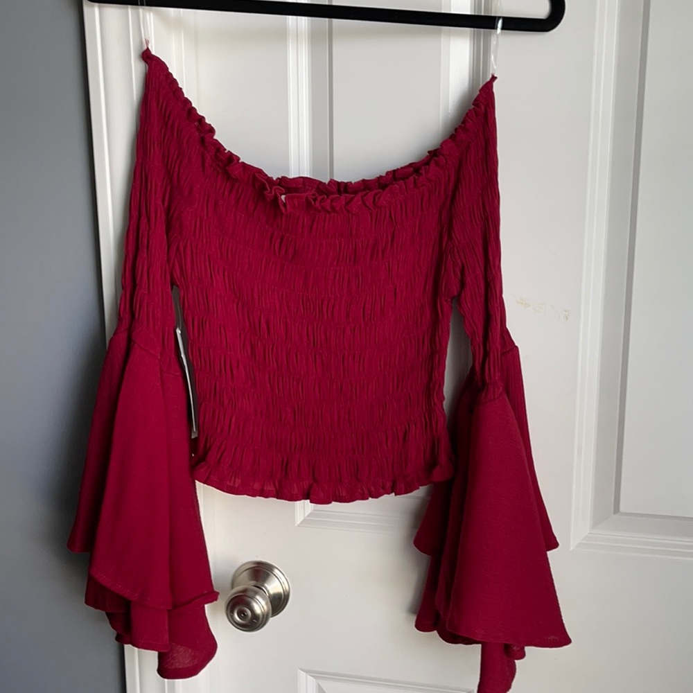 Strapless smocked top